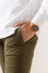 Olive Green Cotton Pant Regular Fit