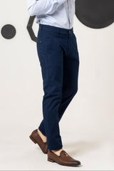 Desire Blue Cotton Pant Regular Fit