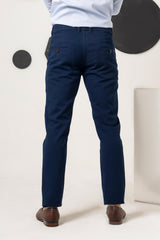 Desire Blue Cotton Pant Regular Fit