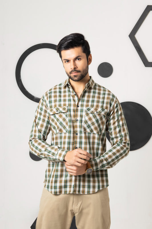 Leo Green Check Shirt