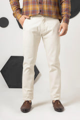 White Sapphire Regular Fit Cotton Pant
