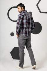 Steel Grey Cotton Pant Relax Fit