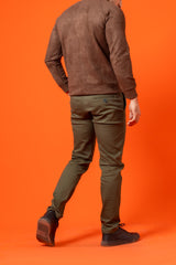 Peridot Green Cotton Pant Regular Fit