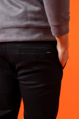 Carbon Black Regular Fit Cotton Pant