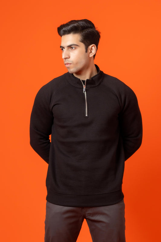 Black Panther Cotton Flees Zip Shirt