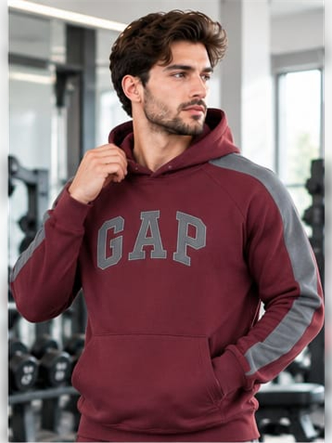 Men’s Maroon & Grey Logo Tracksuit