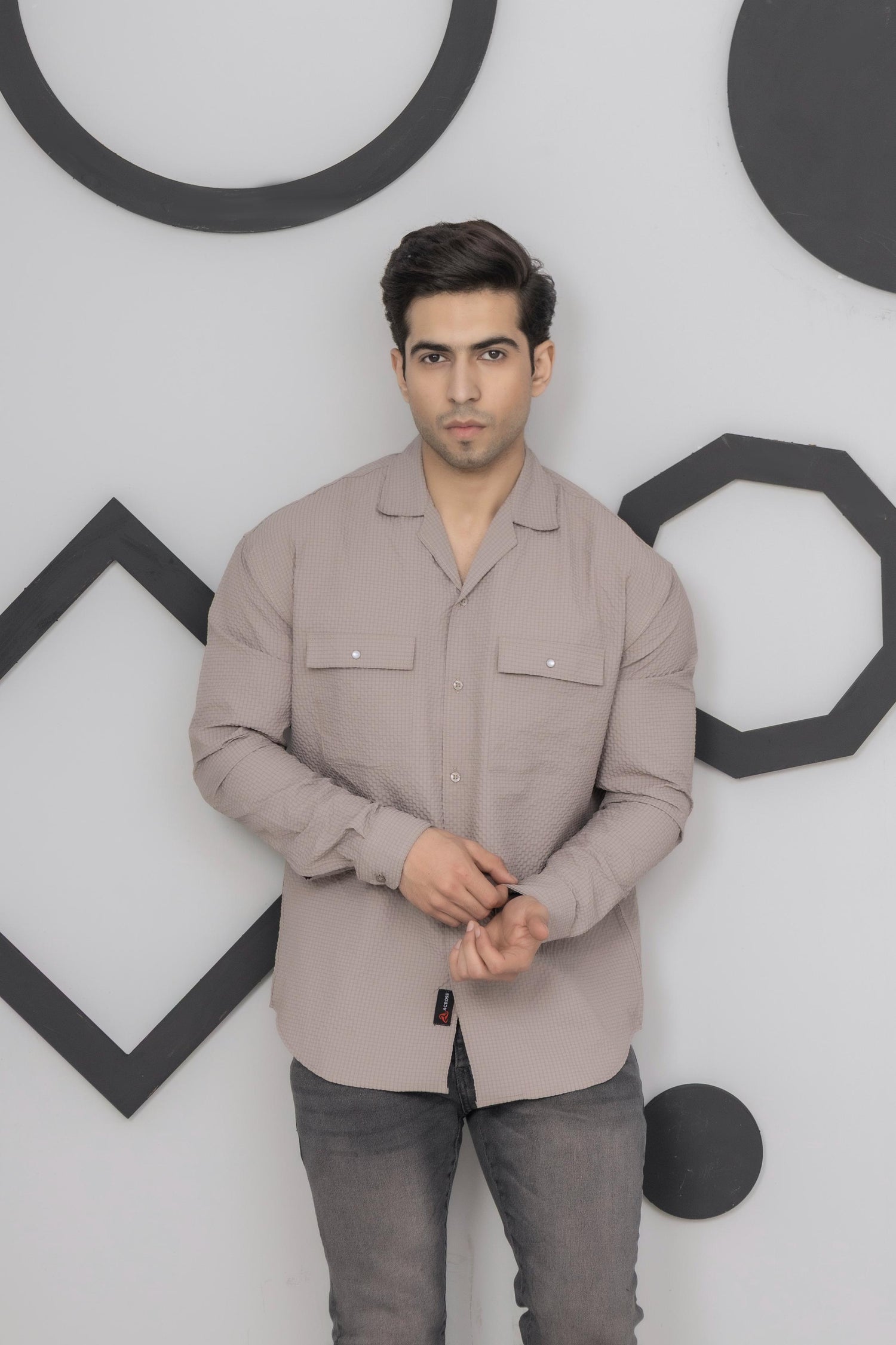 Light Beige Casual Bubble Shirt