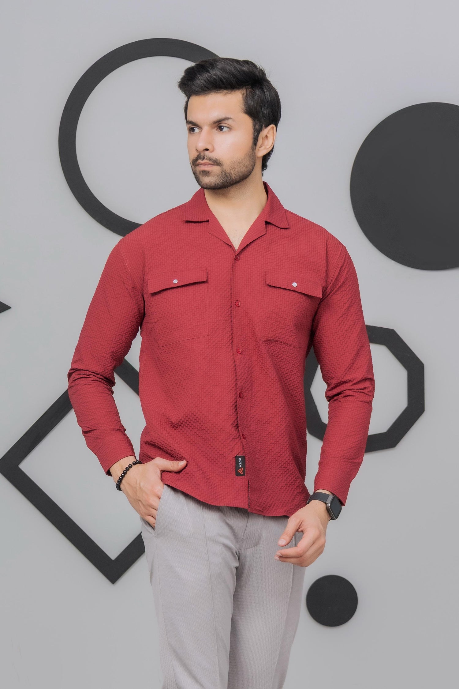 Bright Maroon Bubble Shirt