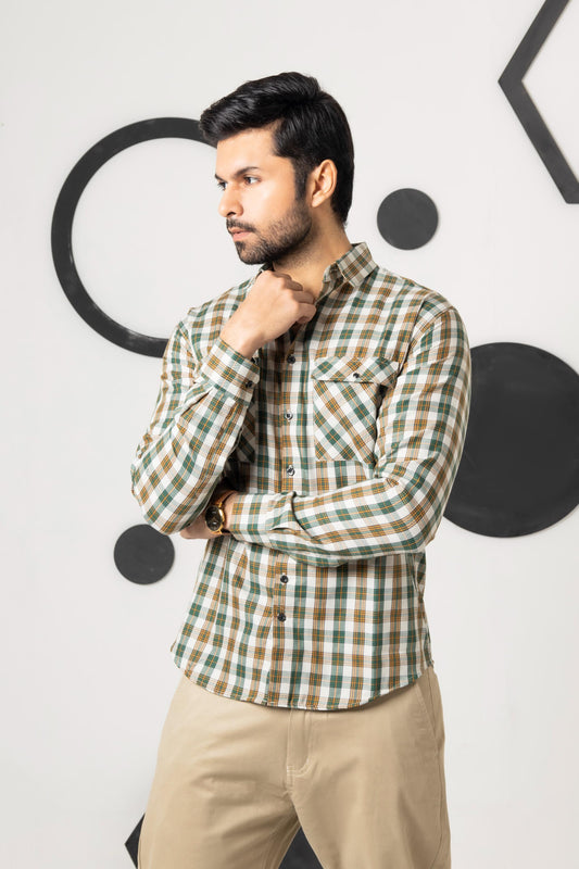 Leo Green Check Shirt