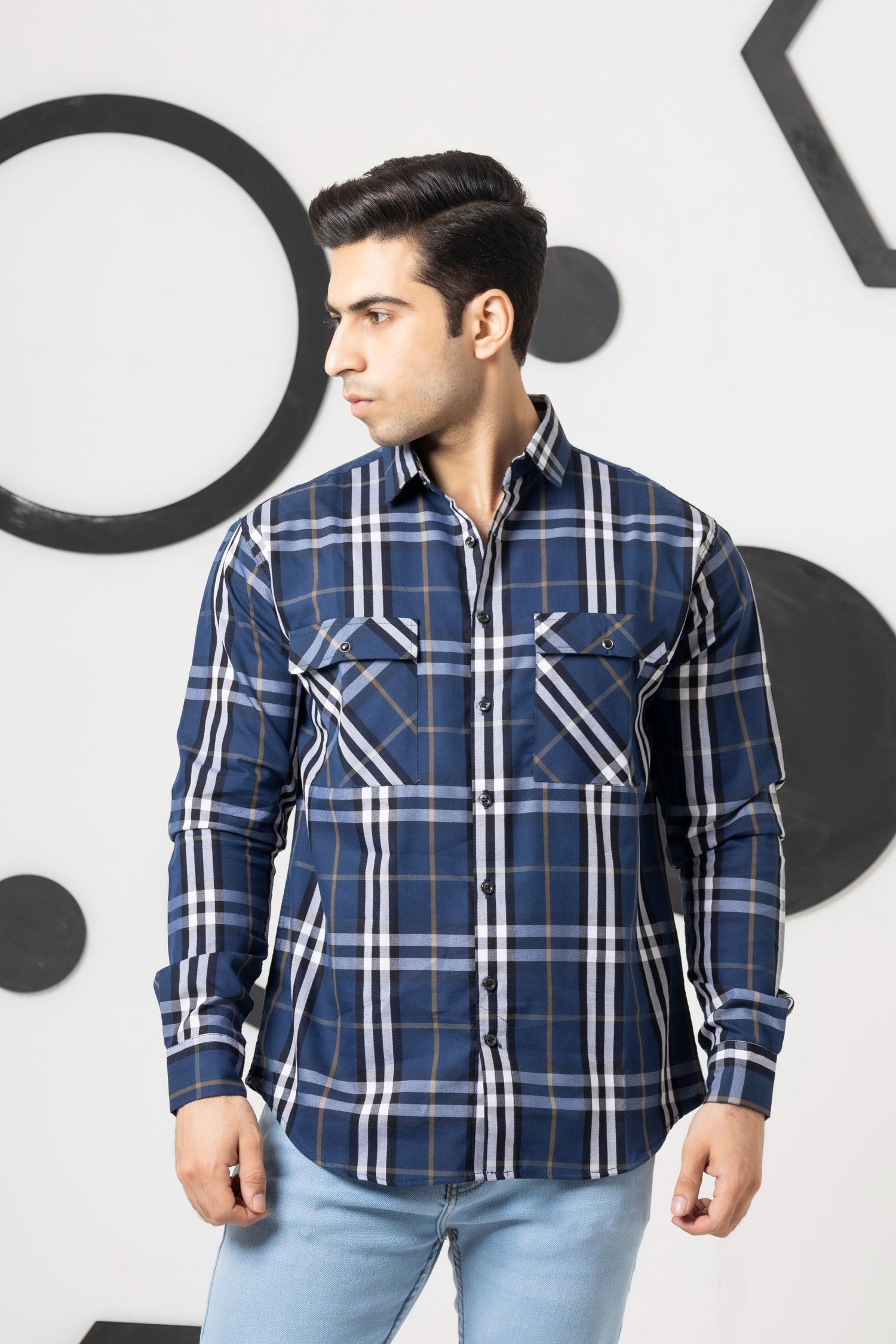 Saphire Blue Check Shirt