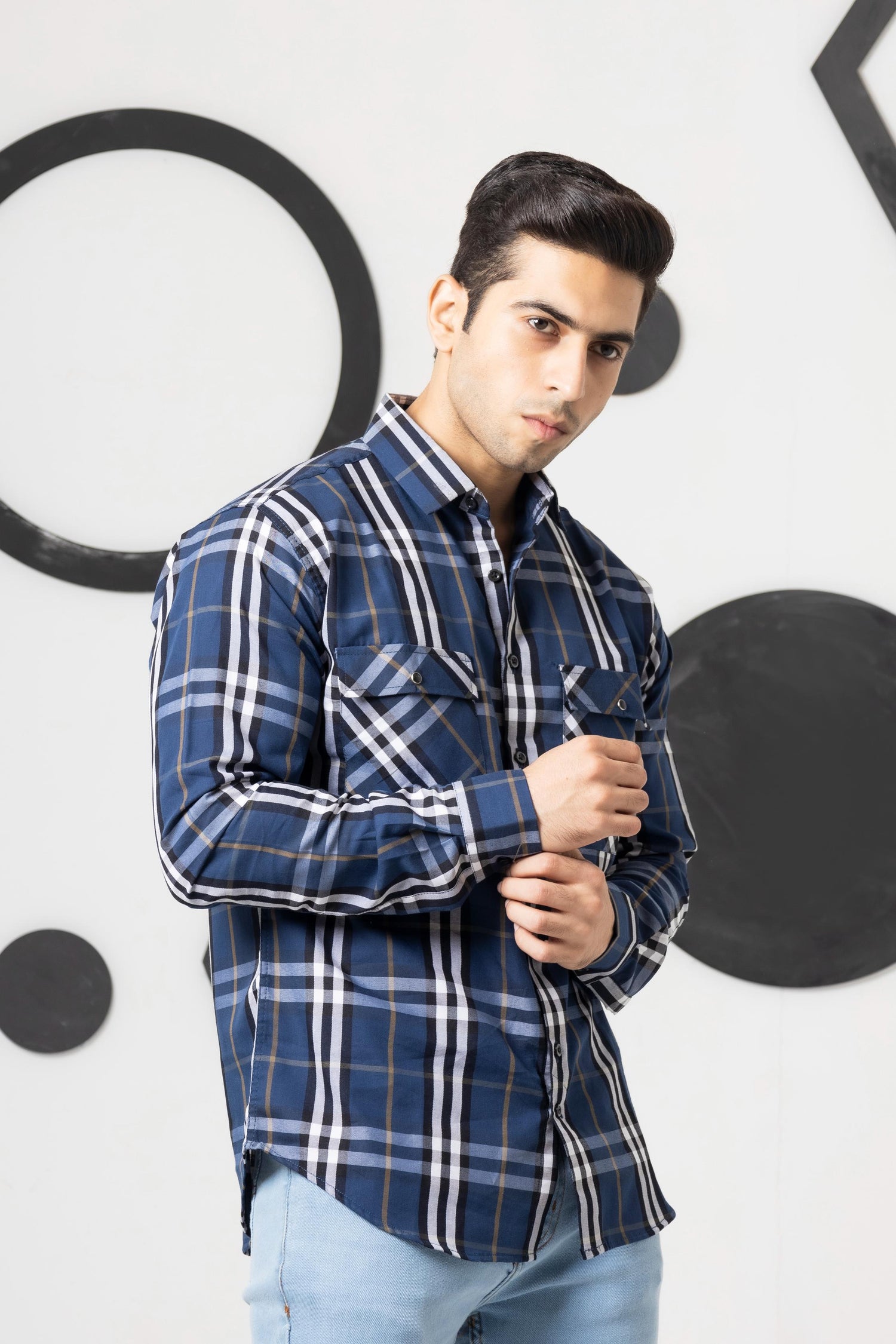 Saphire Blue Check Shirt