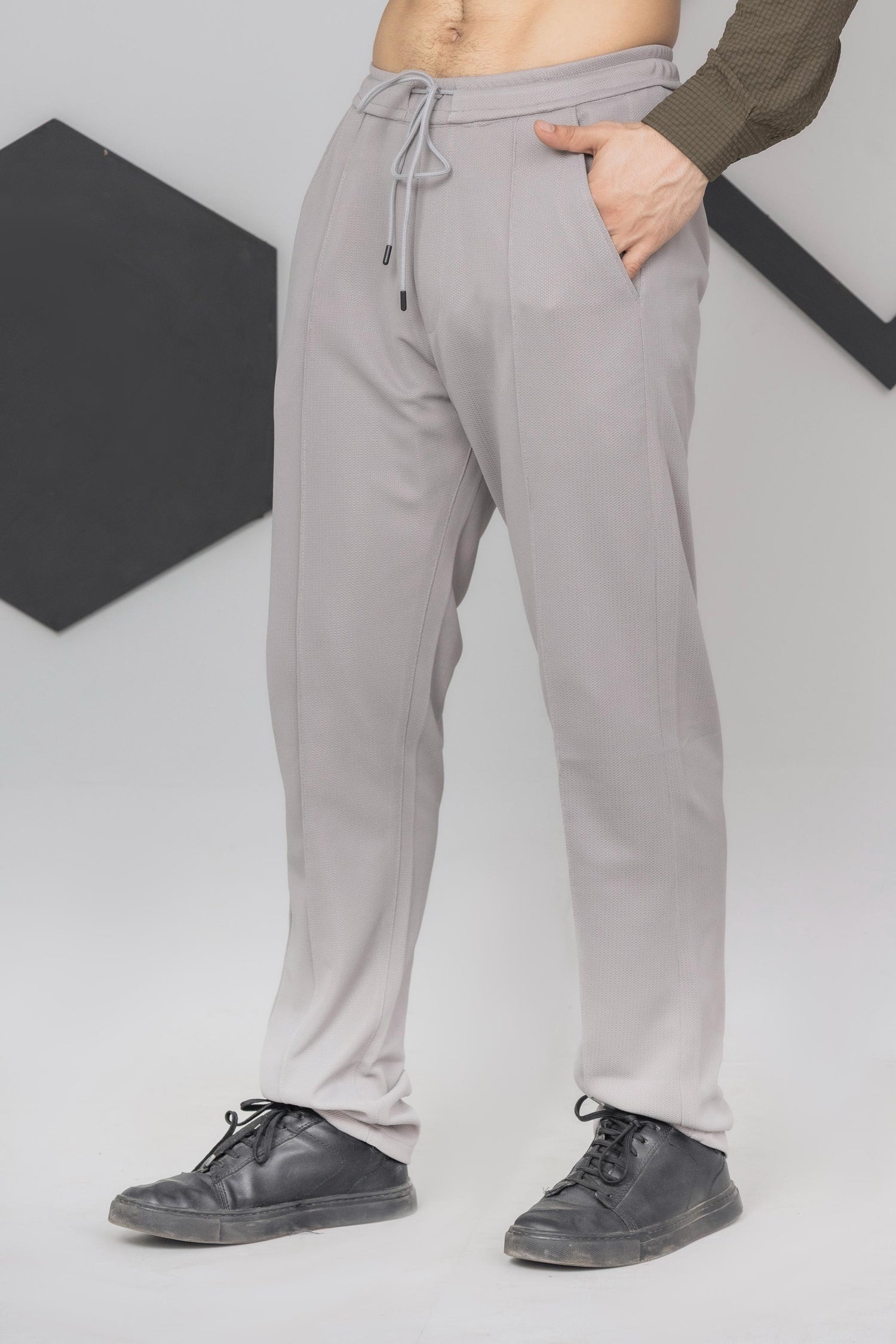 Light Grey Front Plated Trouser