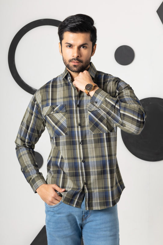 Platinum Olive Check Shirt
