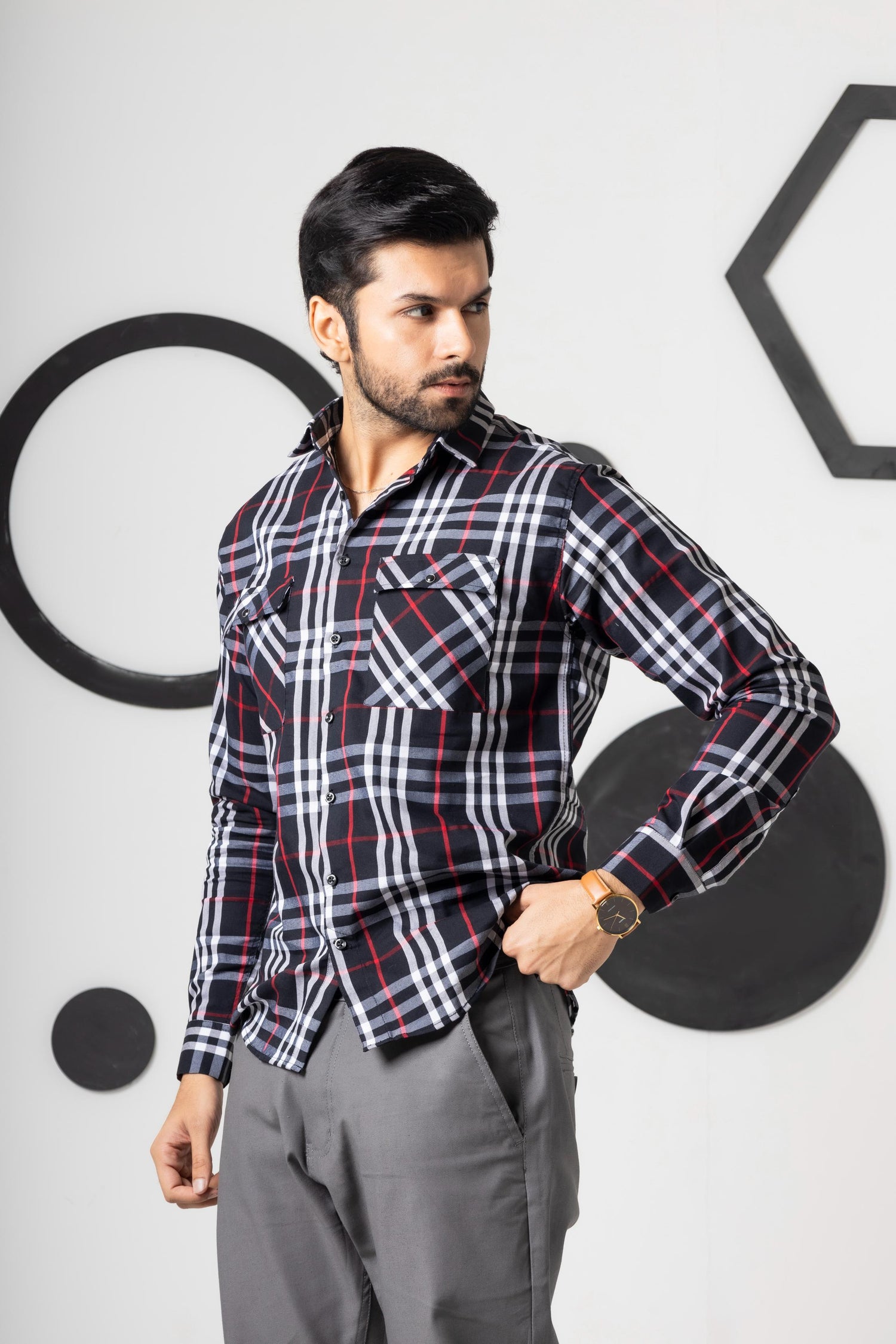 Castor Black Check Shirt