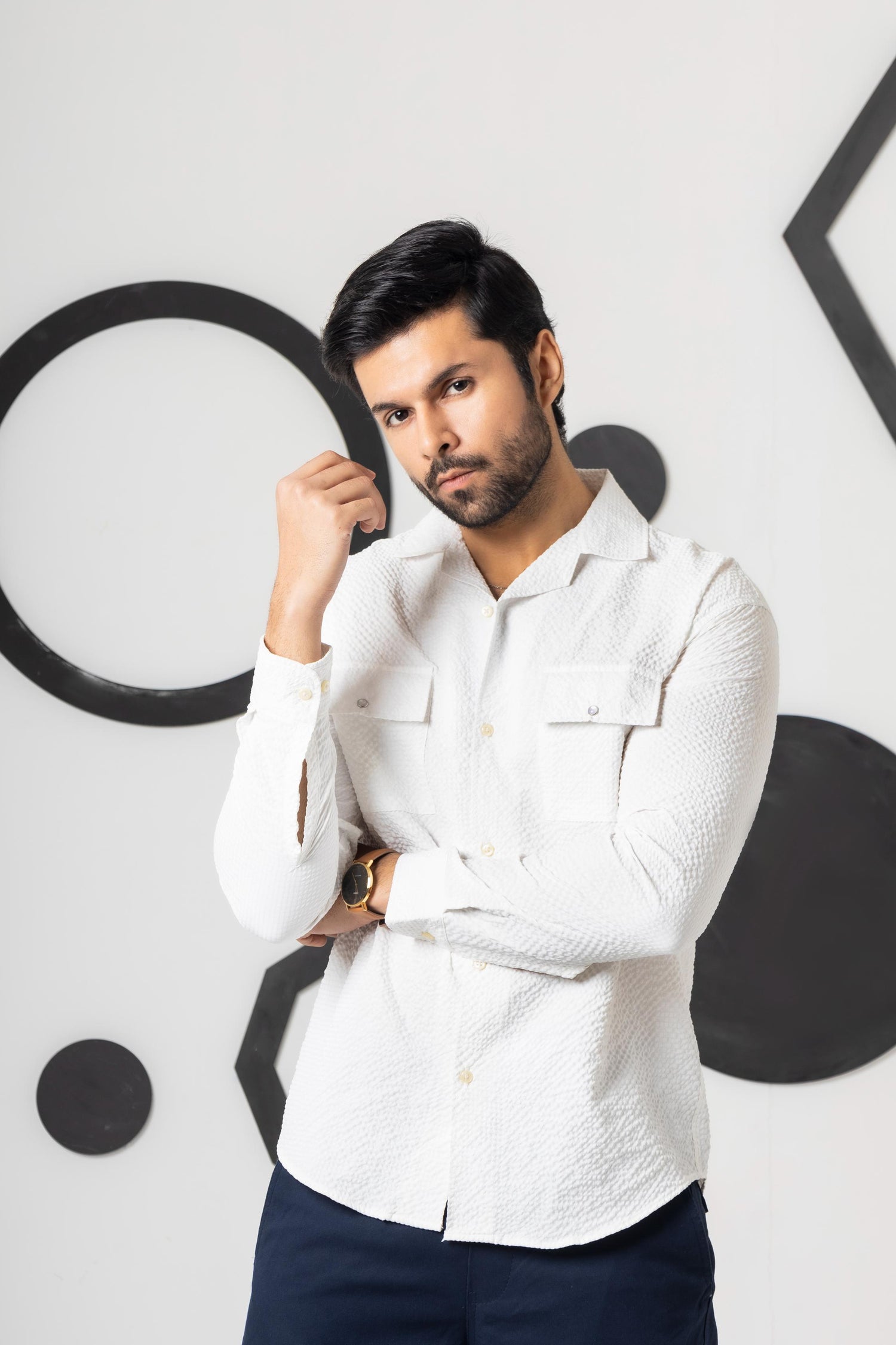 Pearl White Casual Shirt