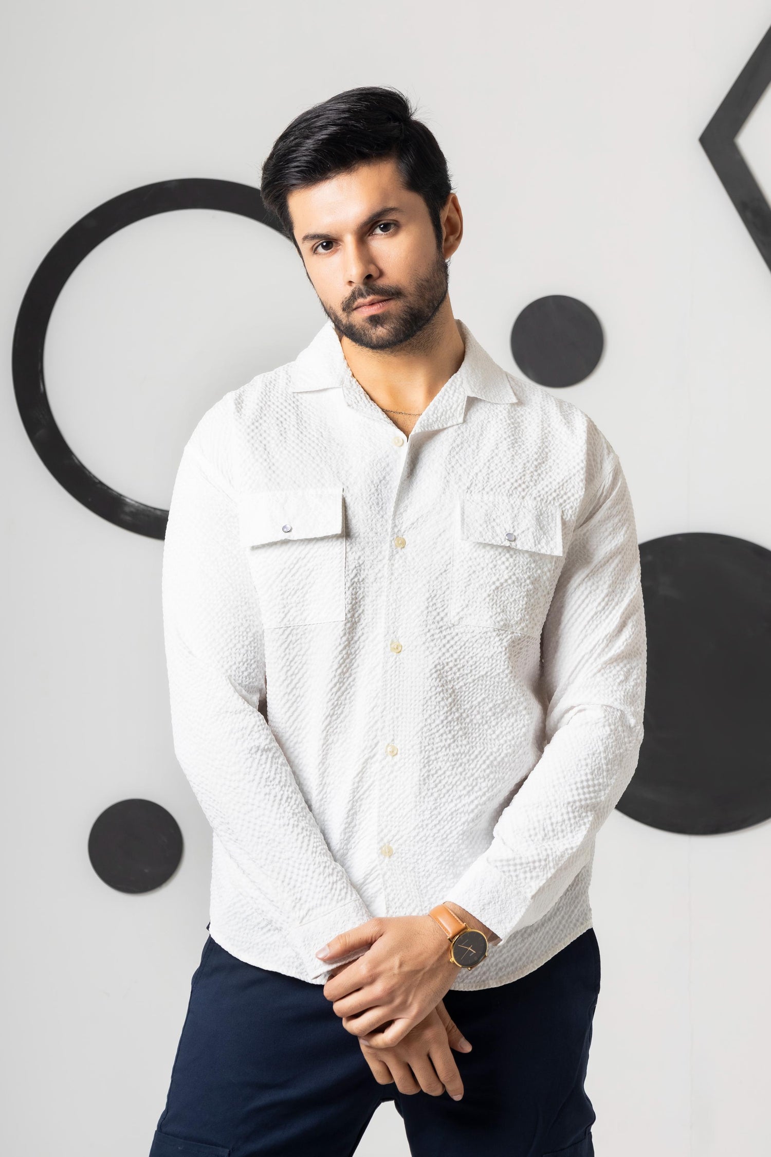 Pearl White Casual Shirt