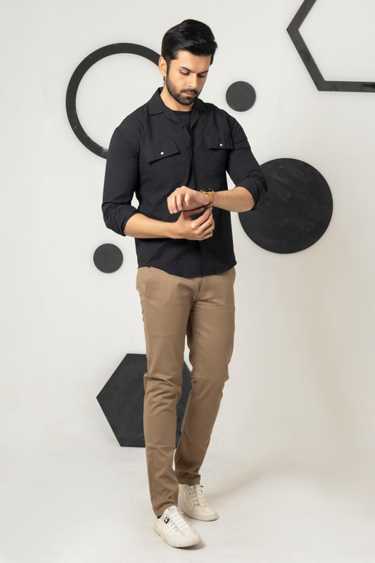 Black Zircon Cusual Shirt