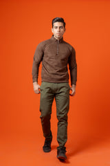 Peridot Green Cotton Pant Regular Fit