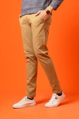Golden Khaki Cotton Pant Regular Fit