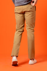 Golden Khaki Cotton Pant Regular Fit