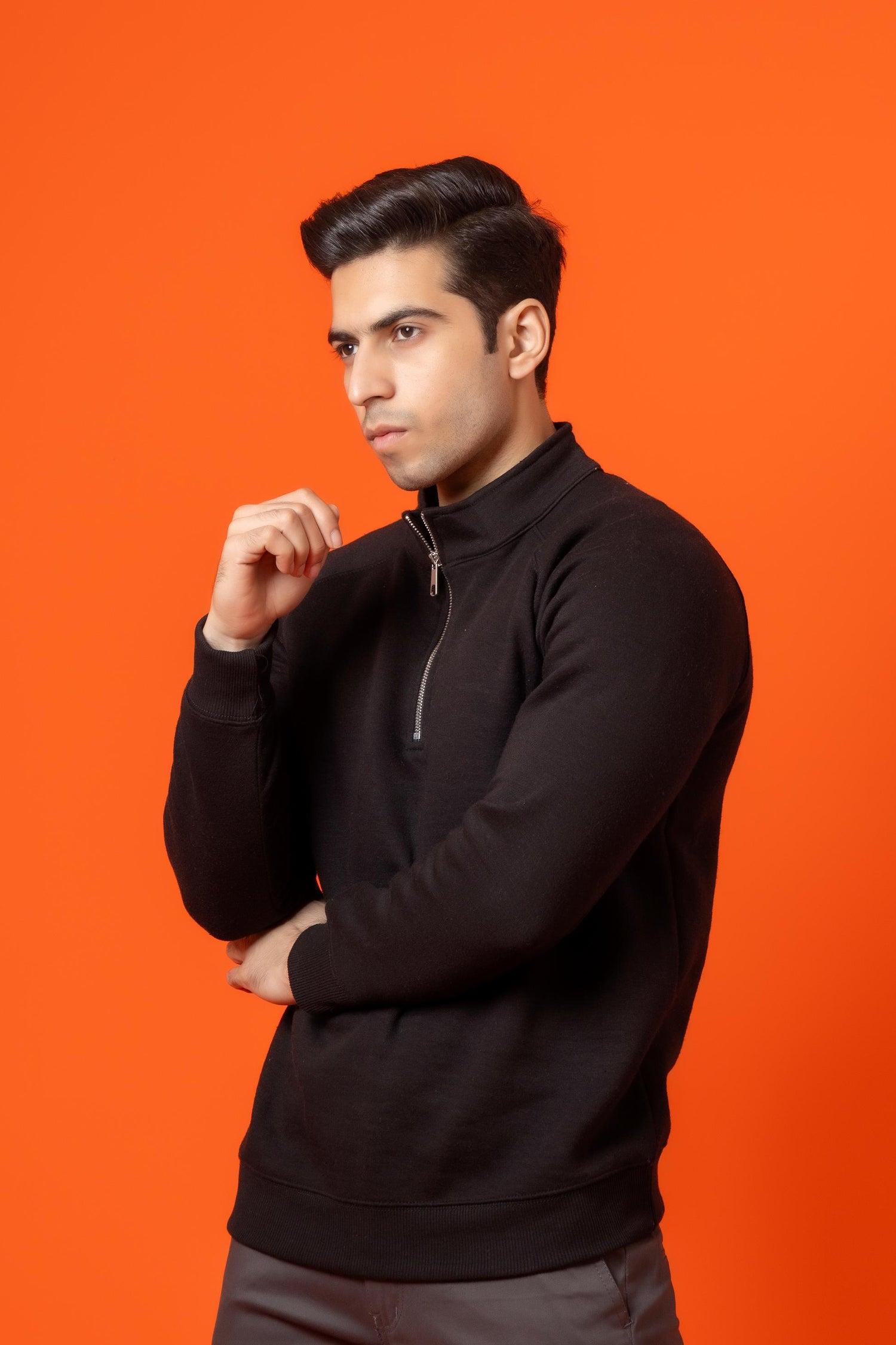 Black Panther Cotton Flees Zip Shirt