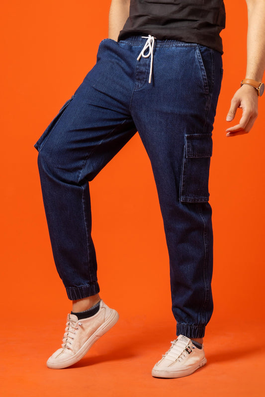Blue Denim Relax Fit Cargo Pant