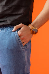 Light Blue Denim Relax Fit Cargo Pant