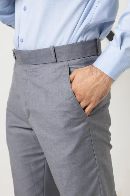 Chrome Silver Grey Formal Pant