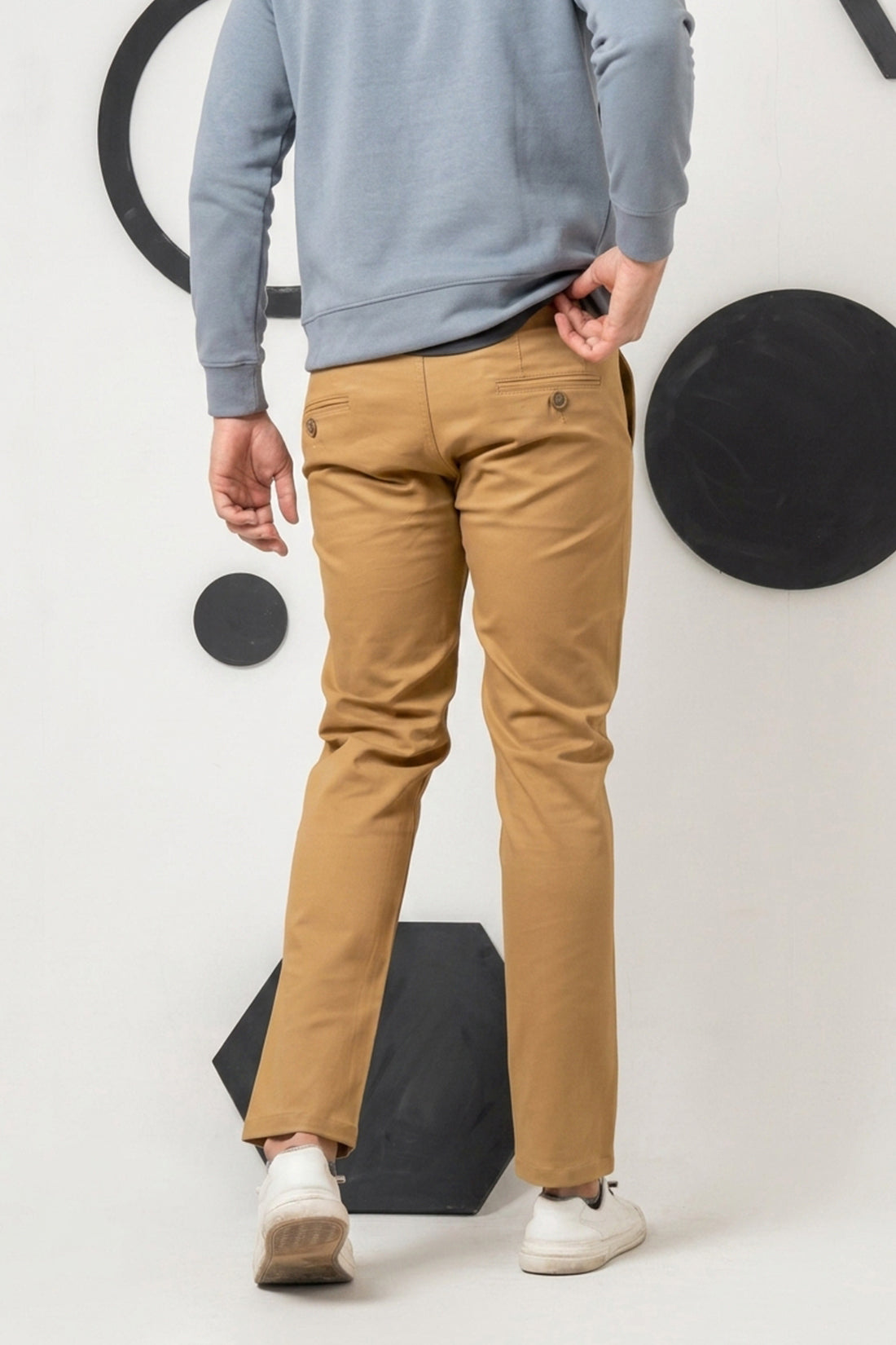 Golden Khaki Cotton Pant Regular Fit