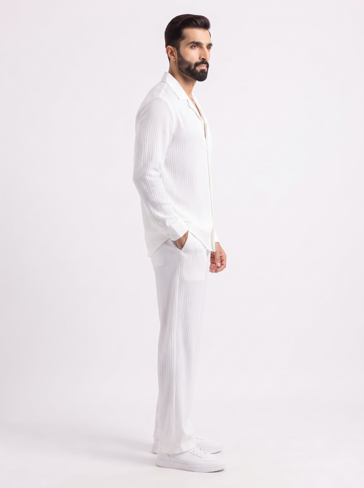 Imported texture Co-Ord Set white