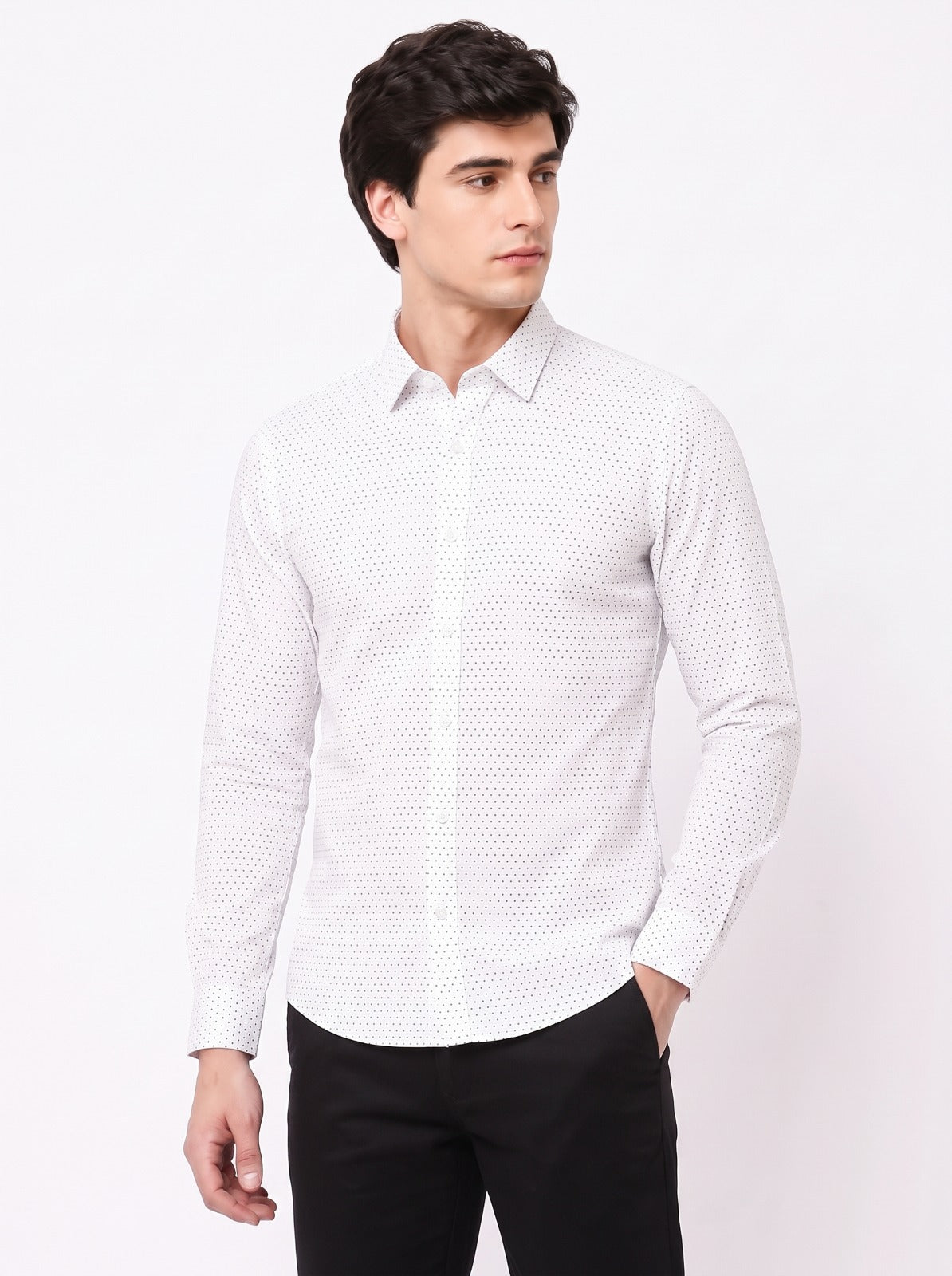Dotted Classic White Shirt