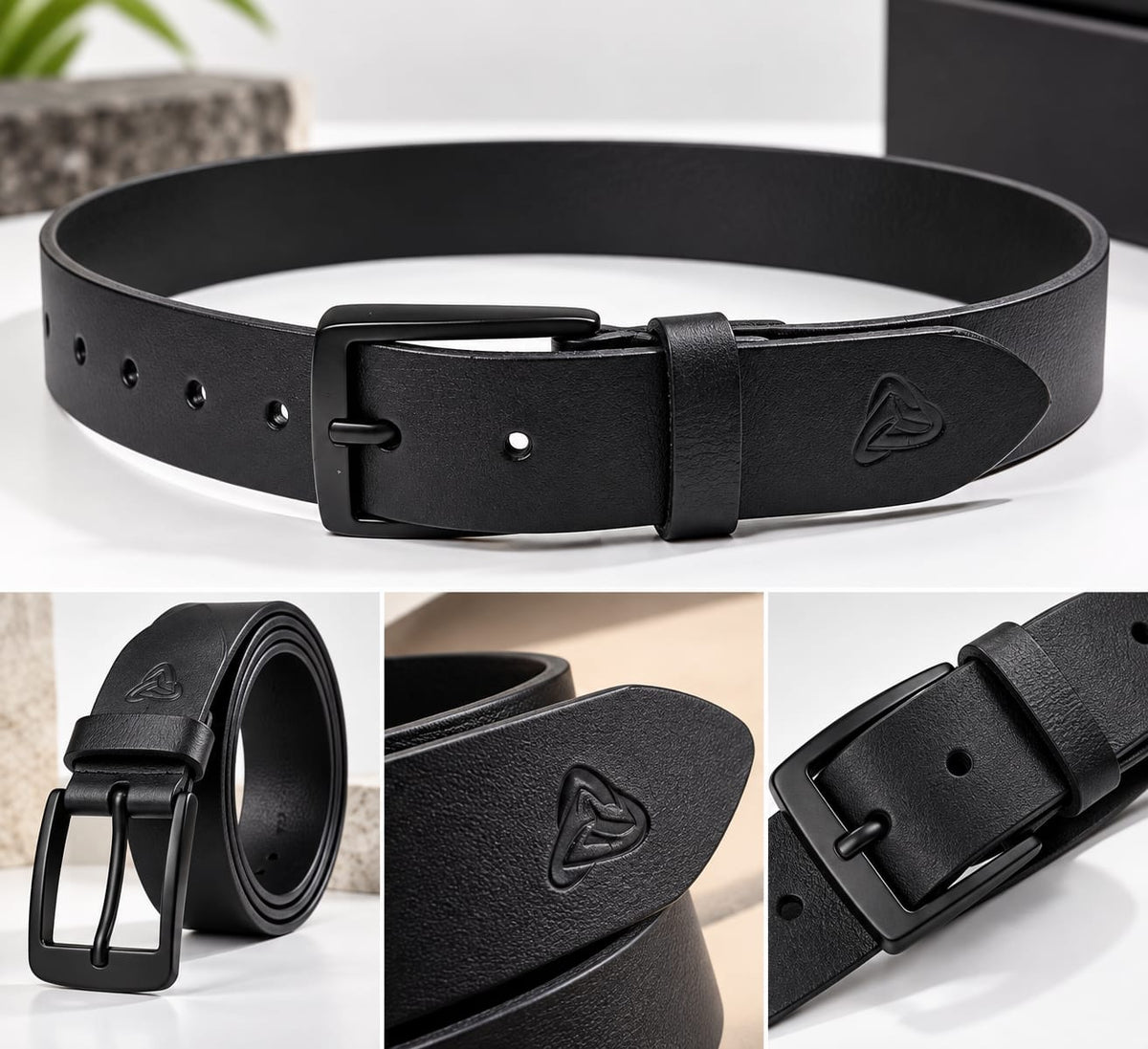 Black Leather Belt – 35mm