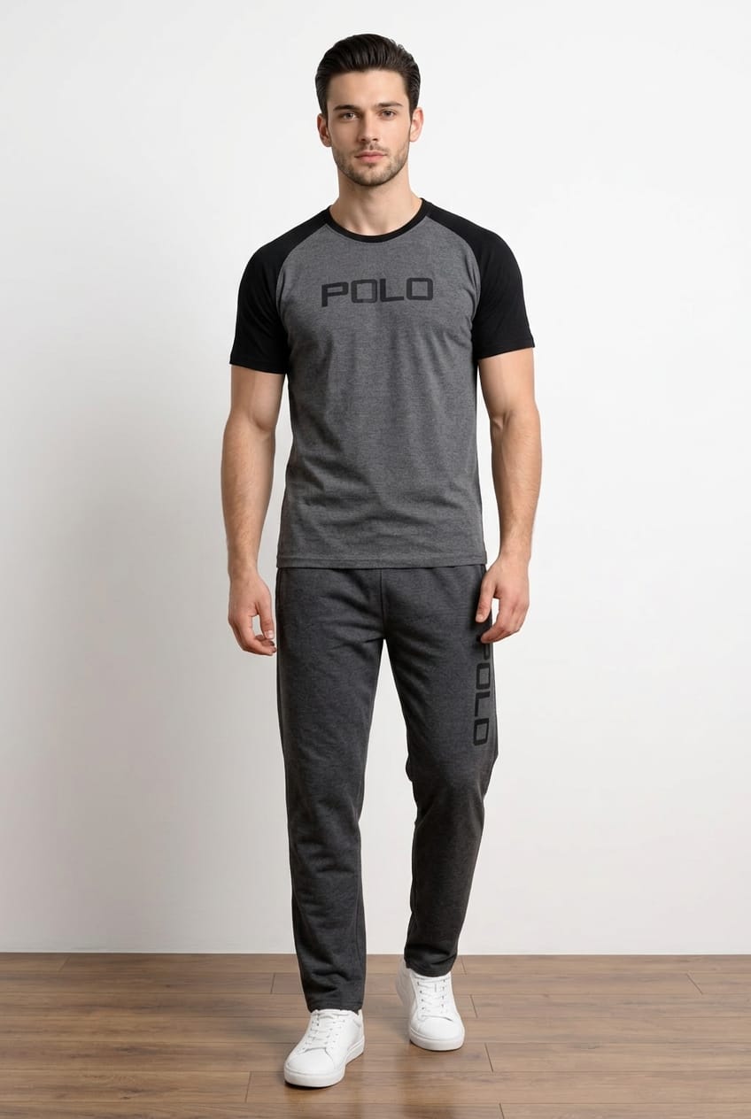Grey Polo Active Casual Set