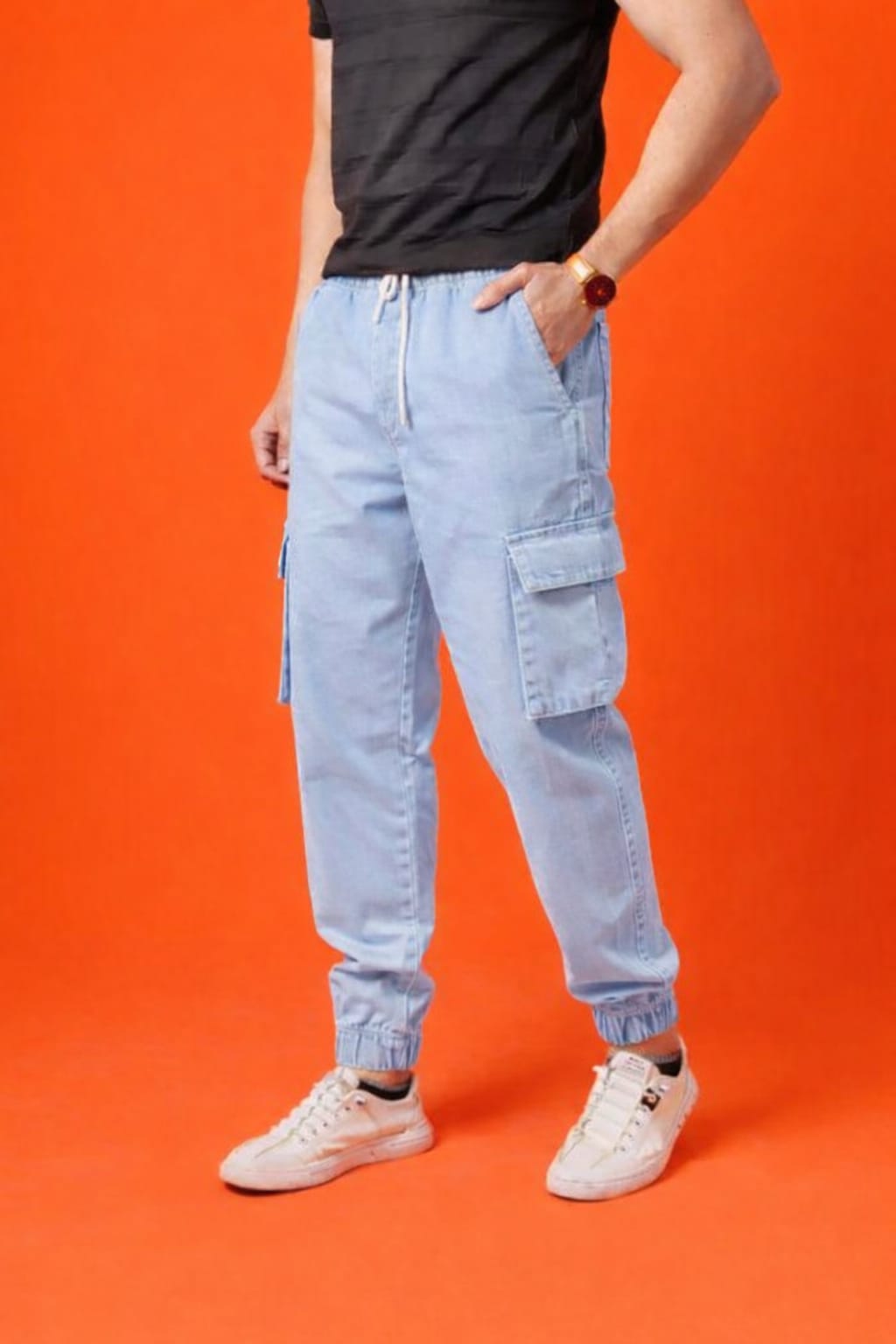 light Sky Denim Cargo