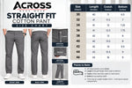 Straight Fit Cotton Pant Size Chart